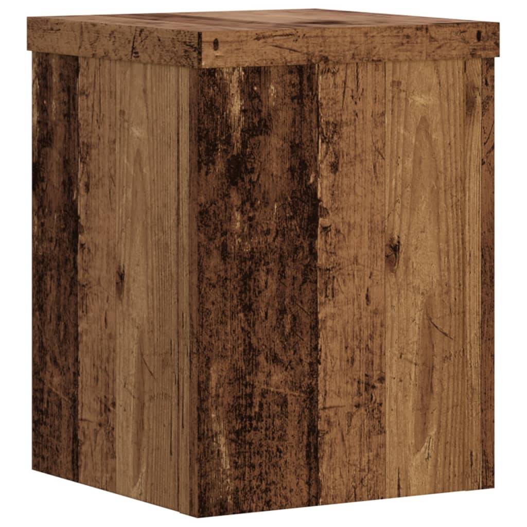 vidaXL Pflanzenständer 2 Stk. Altholz-Optik 15x15x20 cm Holzwerkstoff