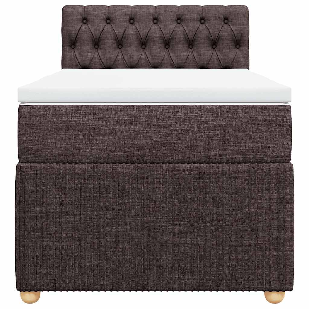 vidaXL Boxspringbett mit Matratze Dunkelbraun 90x200 cm Stoff
