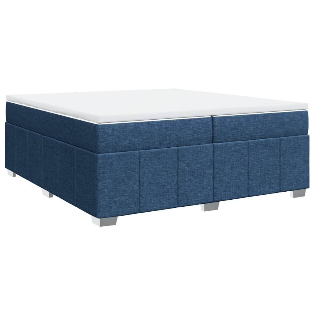 vidaXL Boxspringbett mit Matratze Blau 200x200 cm Stoff