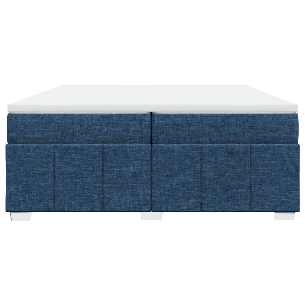 vidaXL Boxspringbett mit Matratze Blau 200x200 cm Stoff