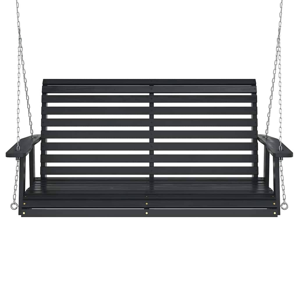 vidaXL Hollywoodschaukel mit Metallketten Schwarz Massivholz Tanne