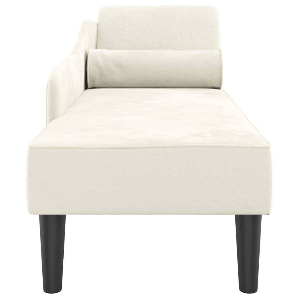 vidaXL Chaiselongue mit Kissen Creme Samt