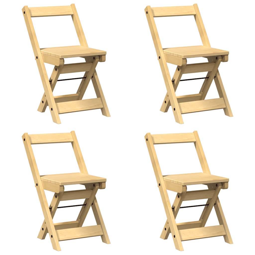 vidaXL Esszimmerstühle Klappbar 4 Stk. Corona Wachsbraun Massivholz