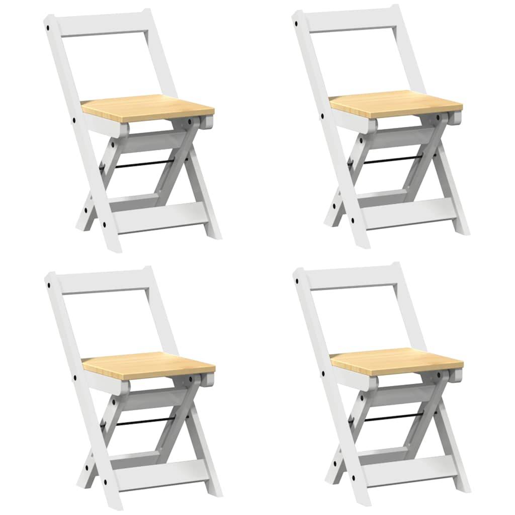 vidaXL Esszimmerstühle Klappbar 4 Stk. Corona Weiß Massivholz Kiefer