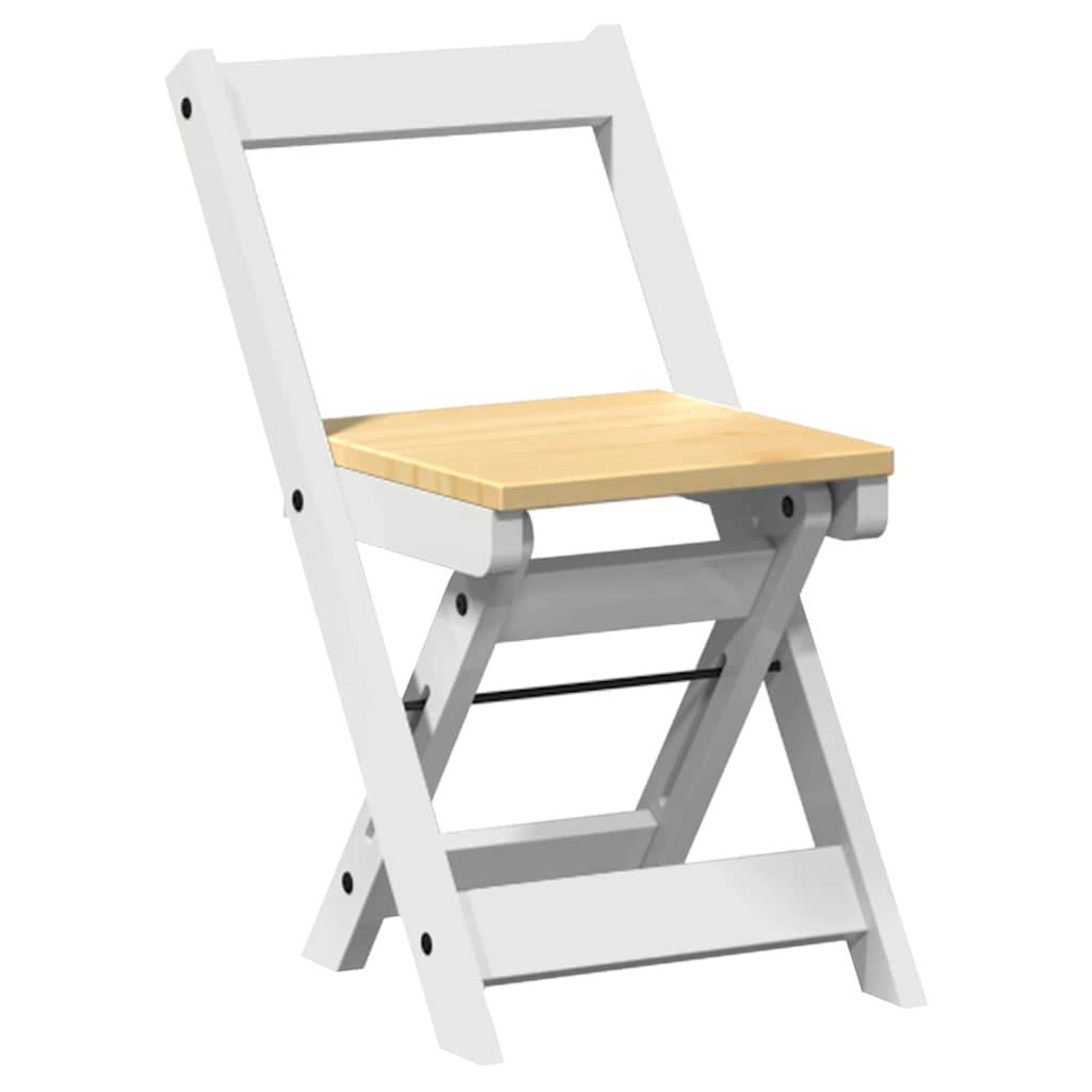 vidaXL Esszimmerstühle Klappbar 4 Stk. Corona Weiß Massivholz Kiefer