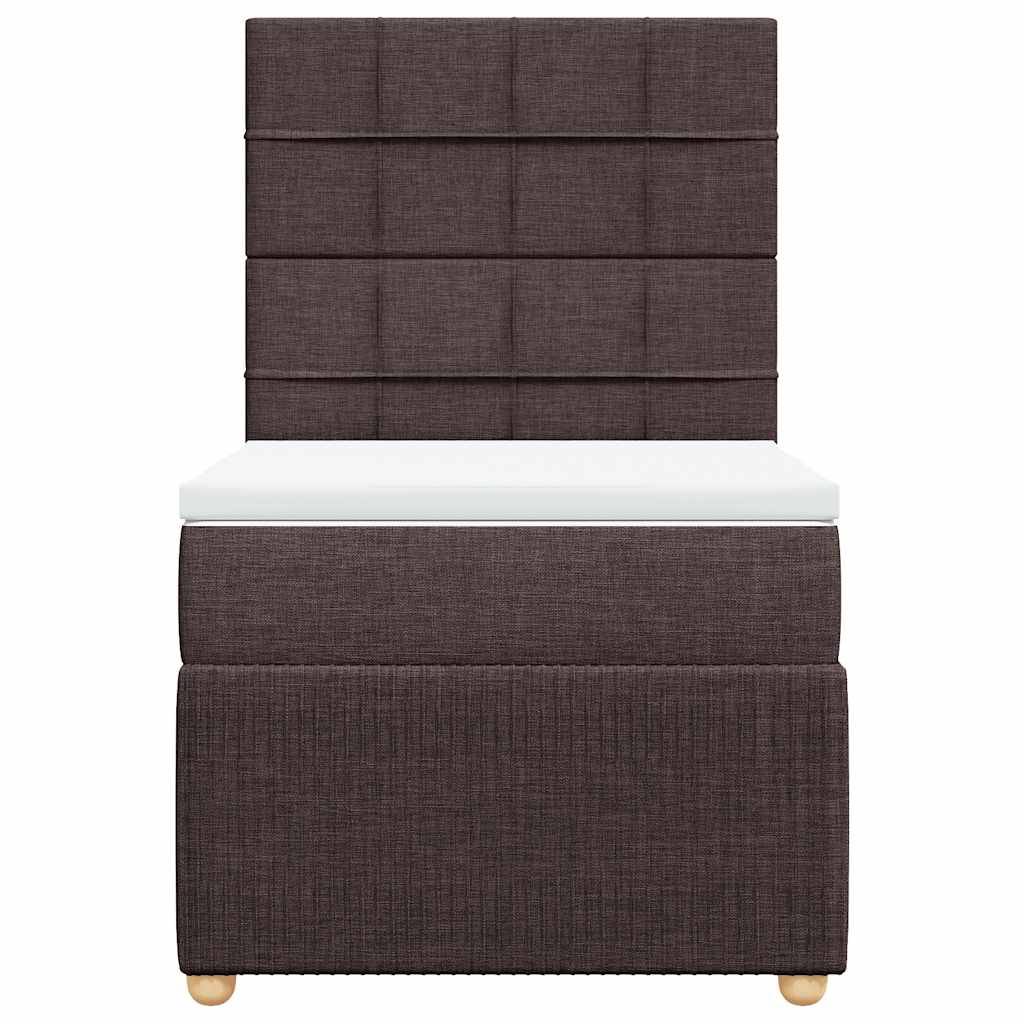 vidaXL Boxspringbett mit Matratze Dunkelbraun 90x190 cm Stoff