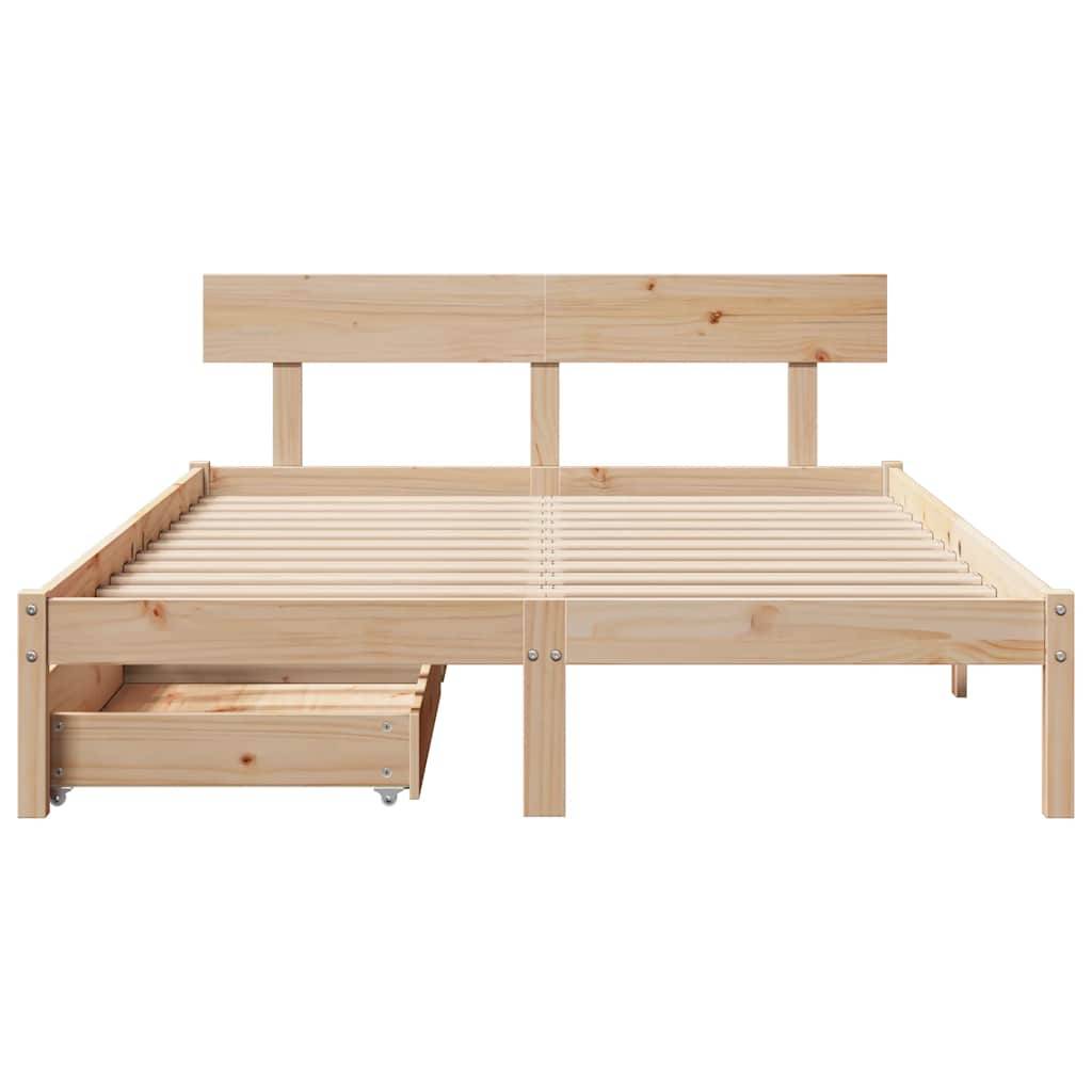 vidaXL Massivholzbett ohne Matratze 120x190 cm Kiefernholz