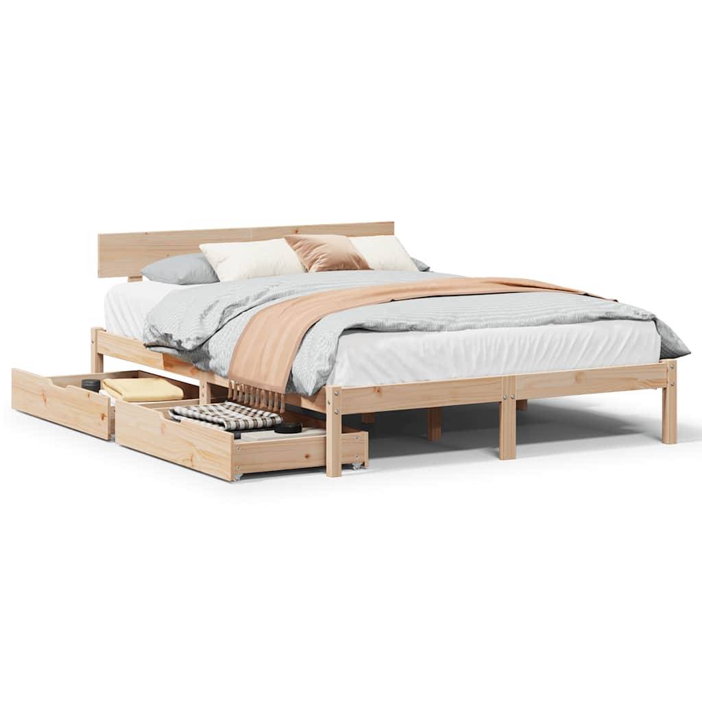 vidaXL Massivholzbett ohne Matratze 120x190 cm Kiefernholz