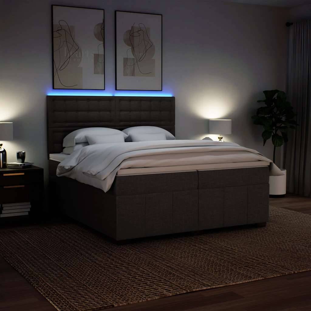 vidaXL Boxspringbett mit Matratze Dunkelbraun 200x200 cm Stoff