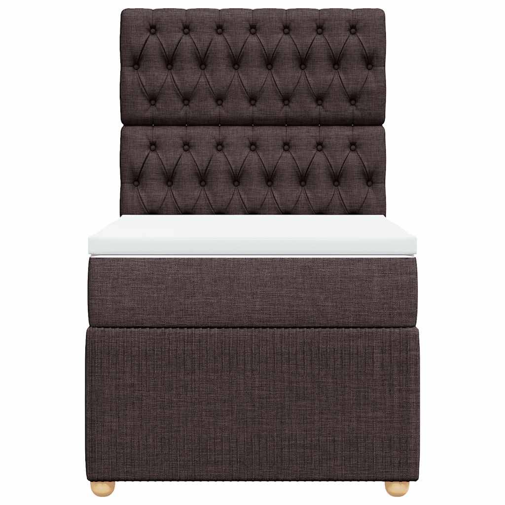 vidaXL Boxspringbett mit Matratze Dunkelbraun 90x190 cm Stoff