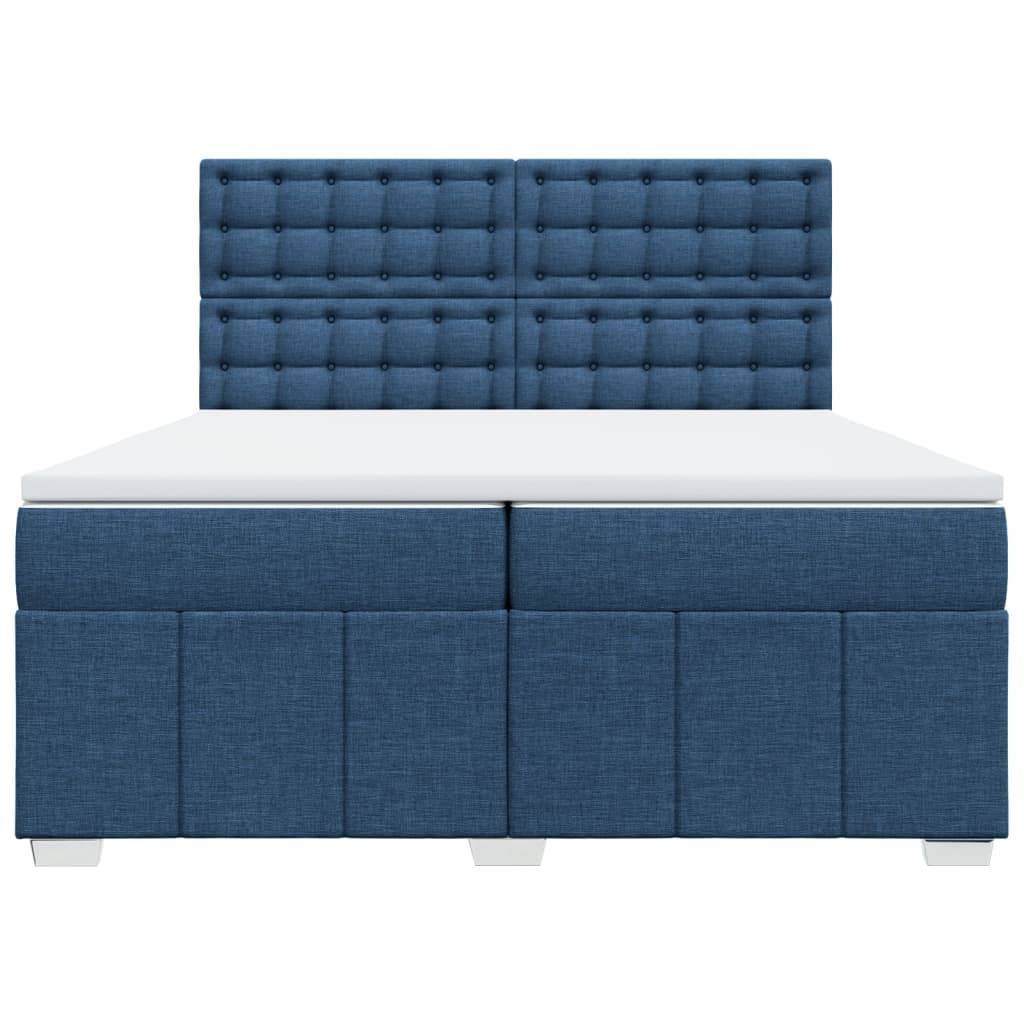 vidaXL Boxspringbett mit Matratze Blau 200x200 cm Stoff
