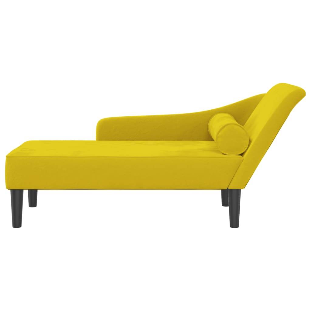 vidaXL Chaiselongue mit Kissen Gelb Samt