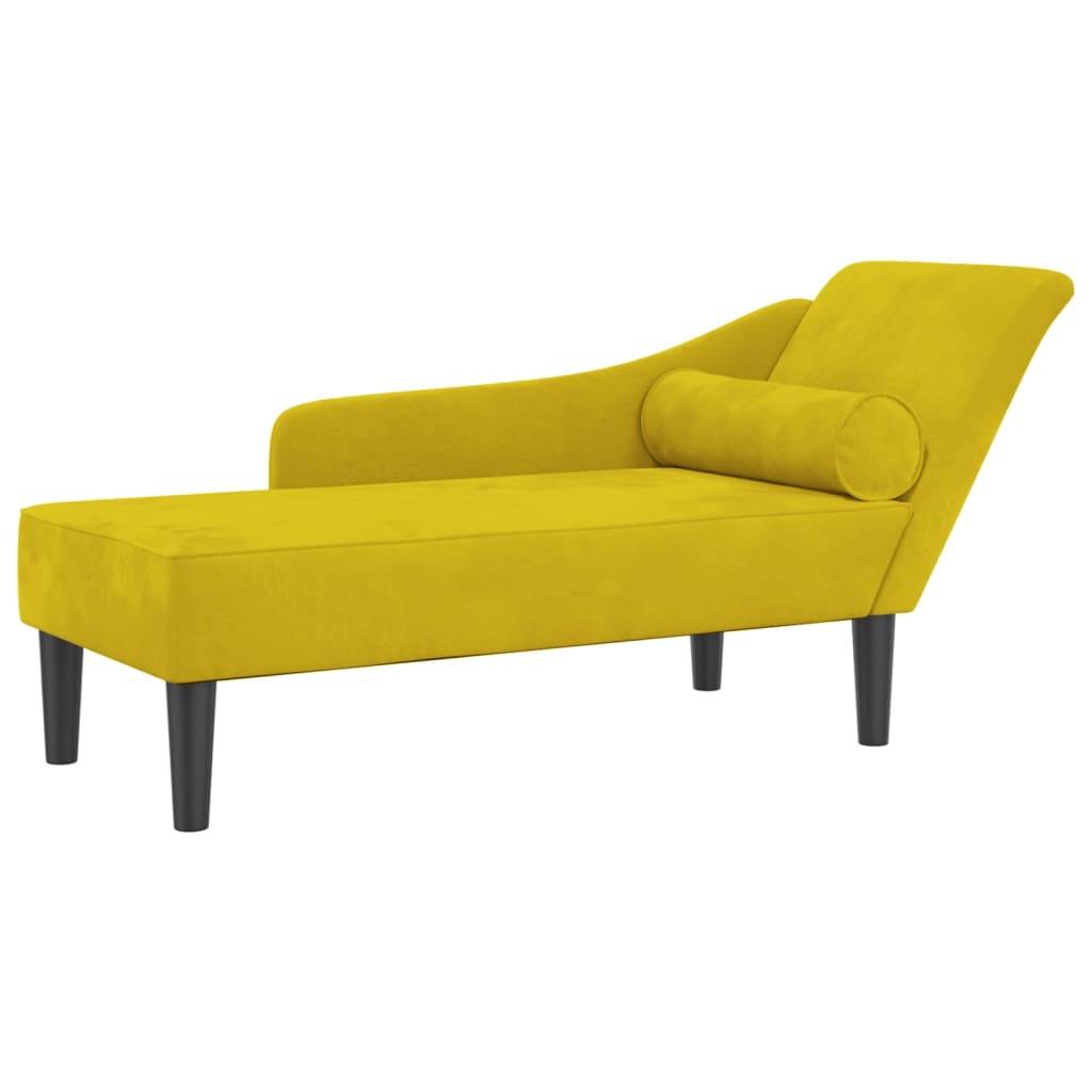 vidaXL Chaiselongue mit Kissen Gelb Samt