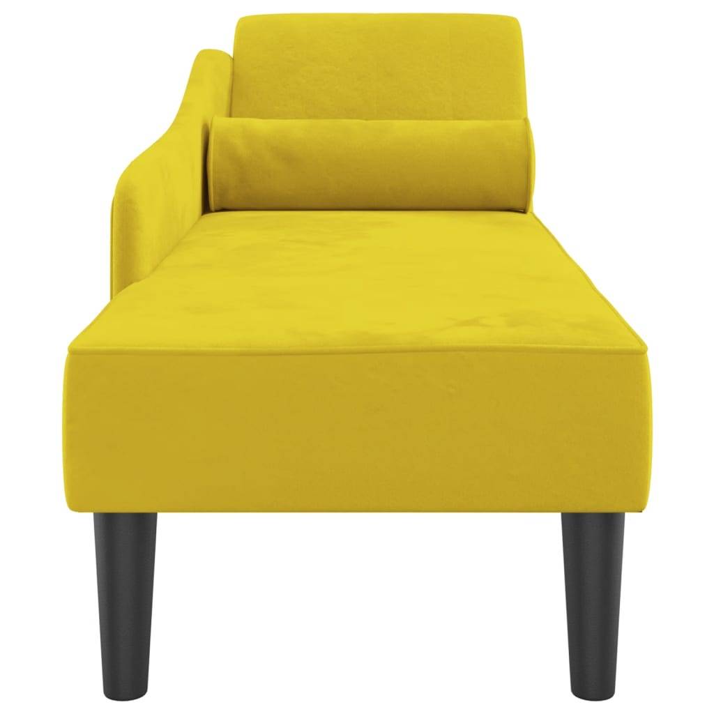 vidaXL Chaiselongue mit Kissen Gelb Samt