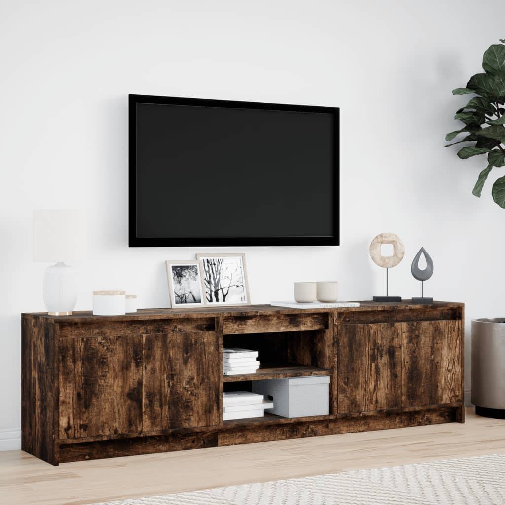 vidaXL TV-Schrank mit LED-Beleuchtung Räuchereiche 180x34x50 cm