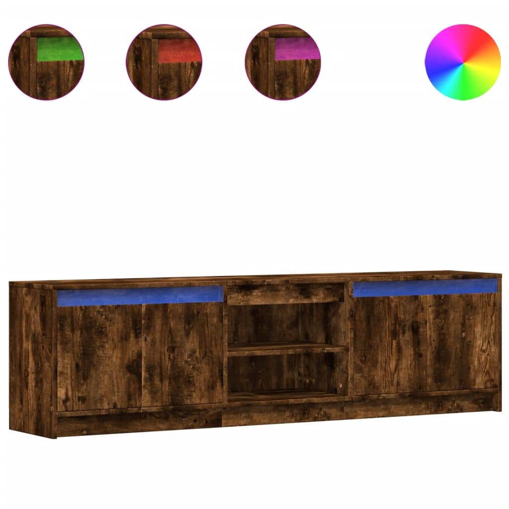 vidaXL TV-Schrank mit LED-Beleuchtung Räuchereiche 180x34x50 cm