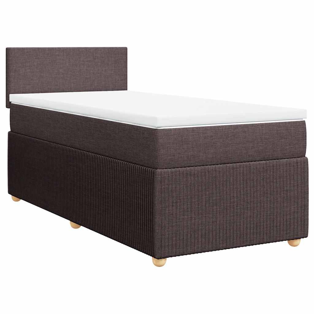 vidaXL Boxspringbett mit Matratze Dunkelbraun 90x190 cm Stoff