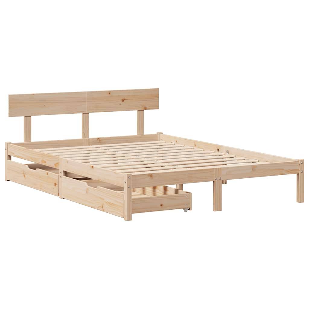 vidaXL Massivholzbett ohne Matratze 120x190 cm Kiefernholz