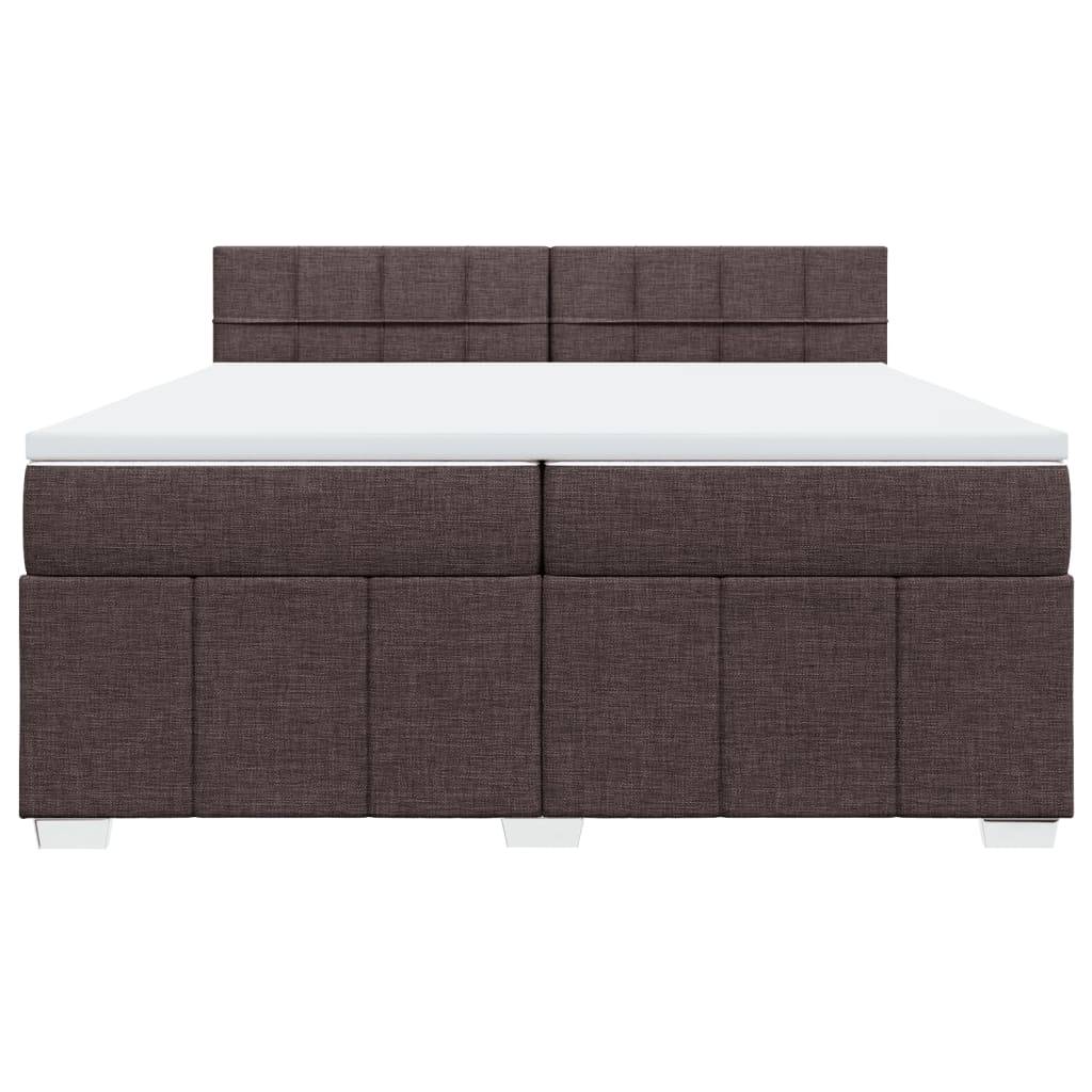 vidaXL Boxspringbett mit Matratze Dunkelbraun 200x200 cm Stoff