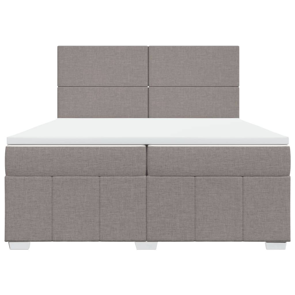 vidaXL Boxspringbett mit Matratze Taupe 200x200 cm Stoff
