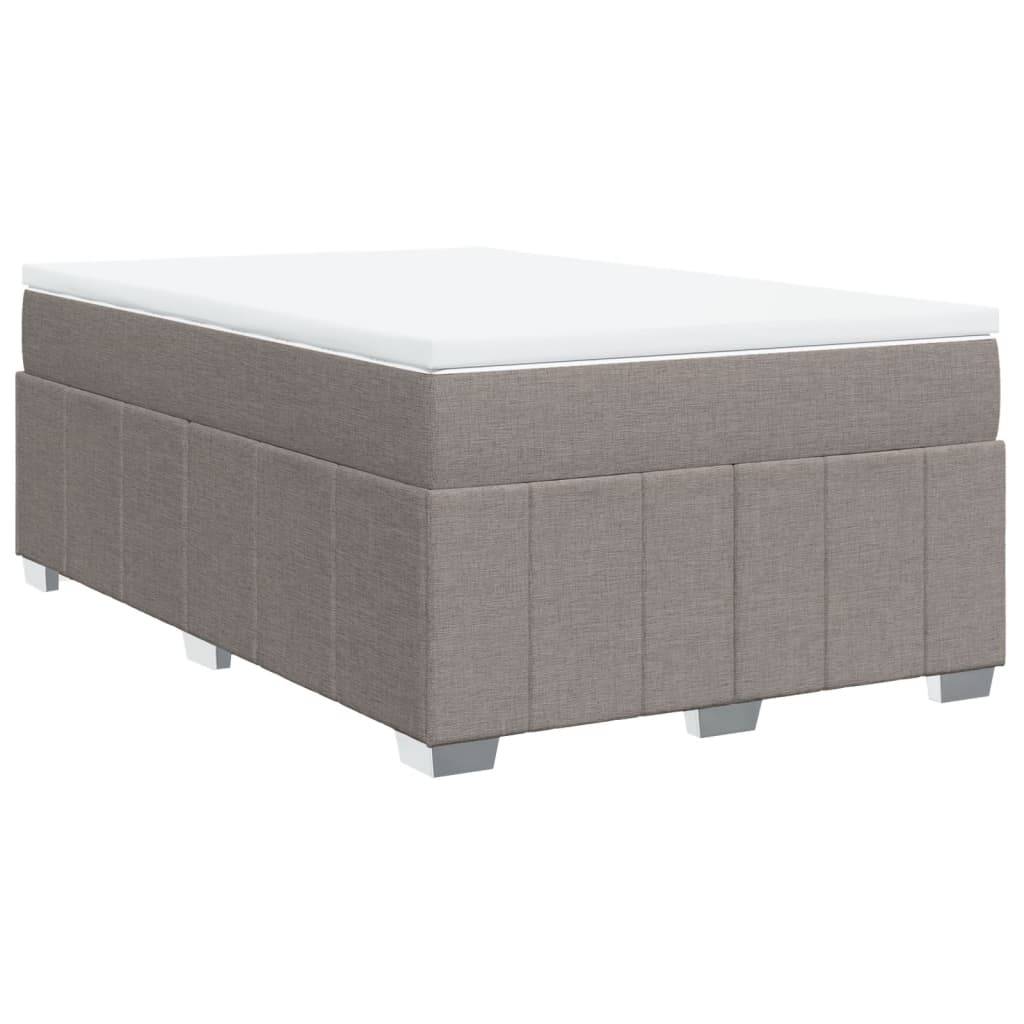 vidaXL Boxspringbett mit Matratze Taupe 120x200 cm Stoff