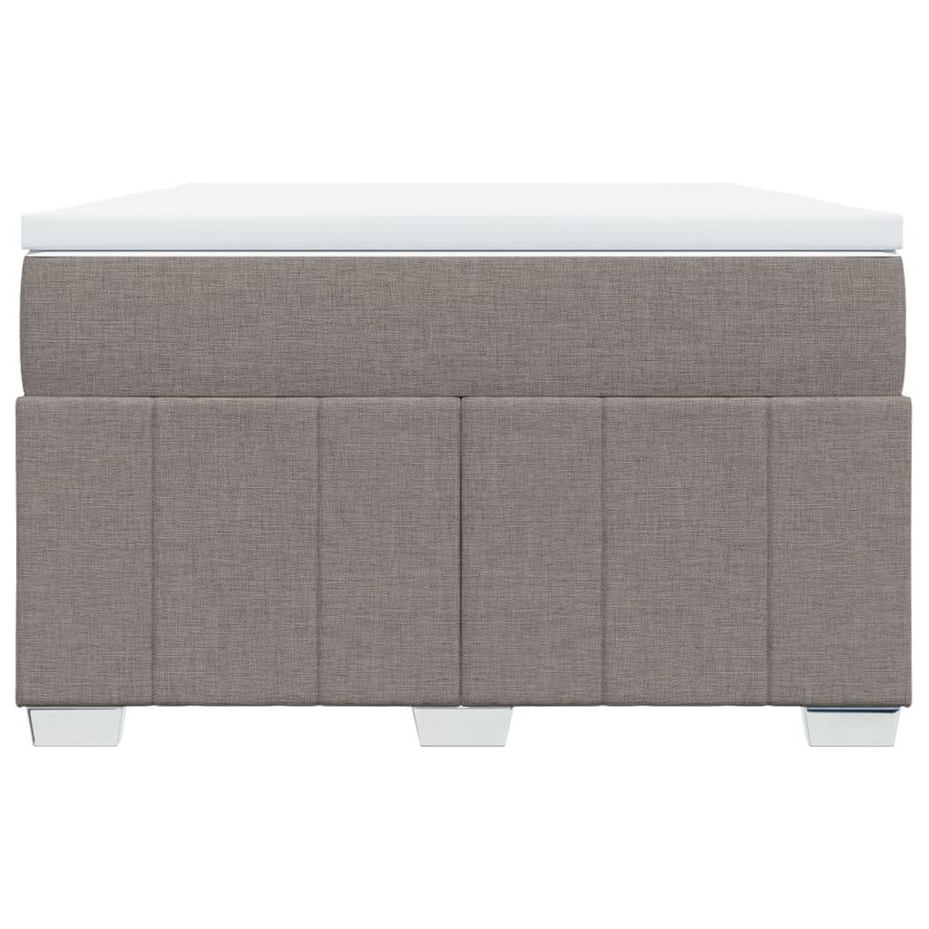 vidaXL Boxspringbett mit Matratze Taupe 120x200 cm Stoff