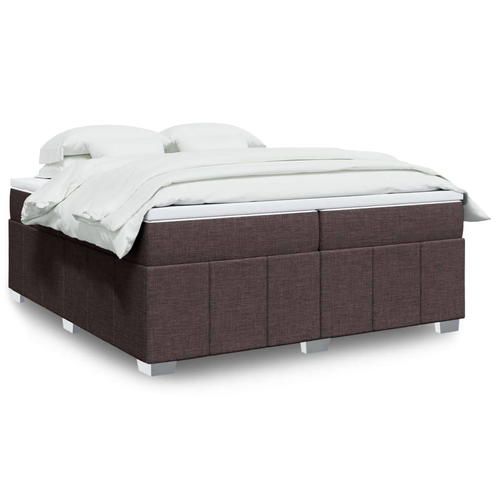 vidaXL Boxspringbett mit Matratze Dunkelbraun 200x200 cm Stoff