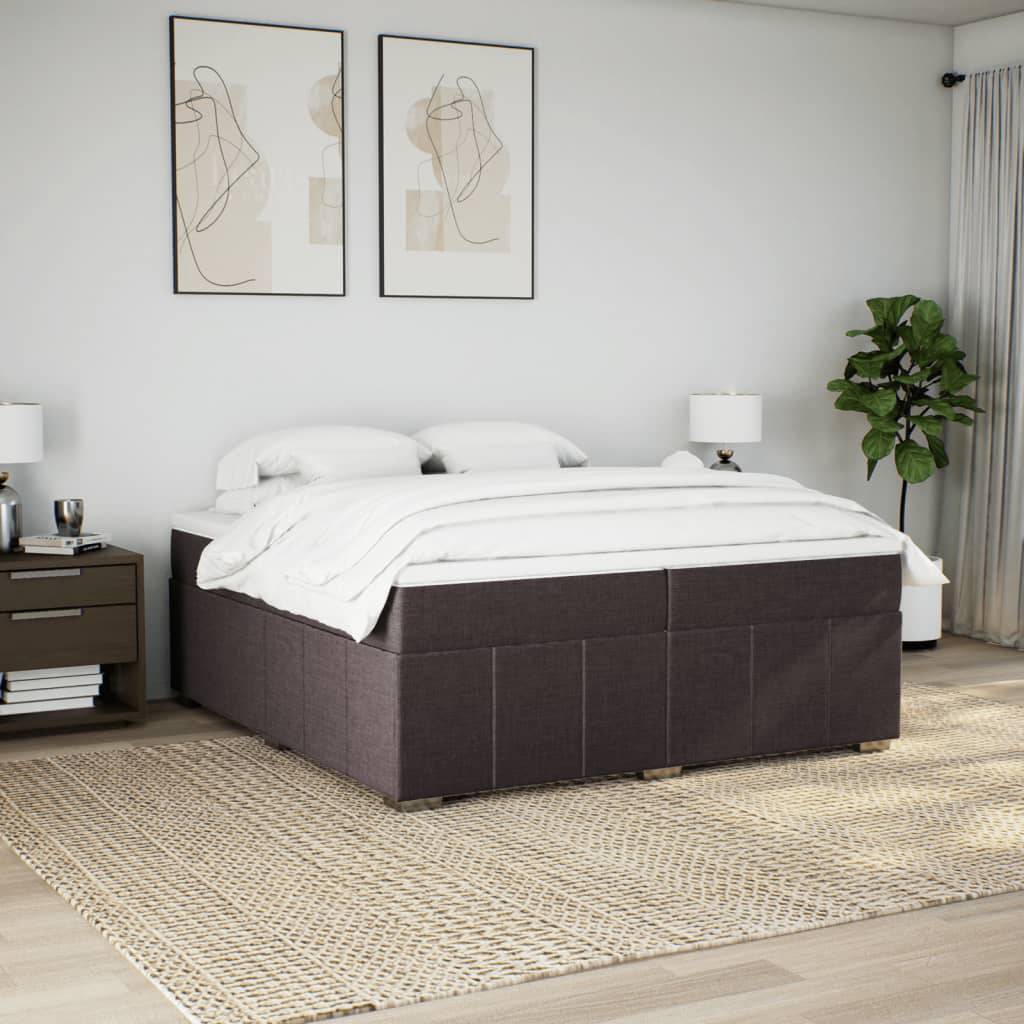 vidaXL Boxspringbett mit Matratze Dunkelbraun 200x200 cm Stoff