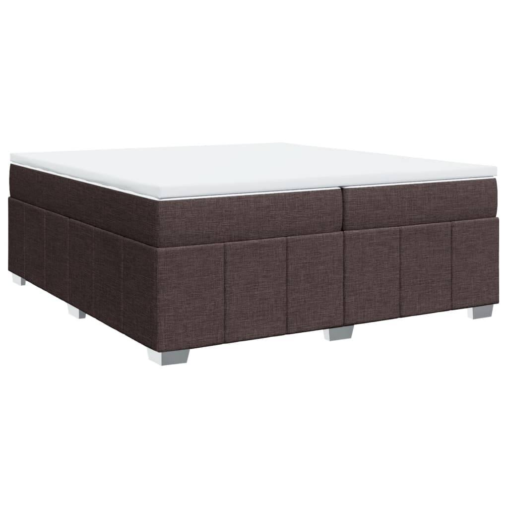 vidaXL Boxspringbett mit Matratze Dunkelbraun 200x200 cm Stoff
