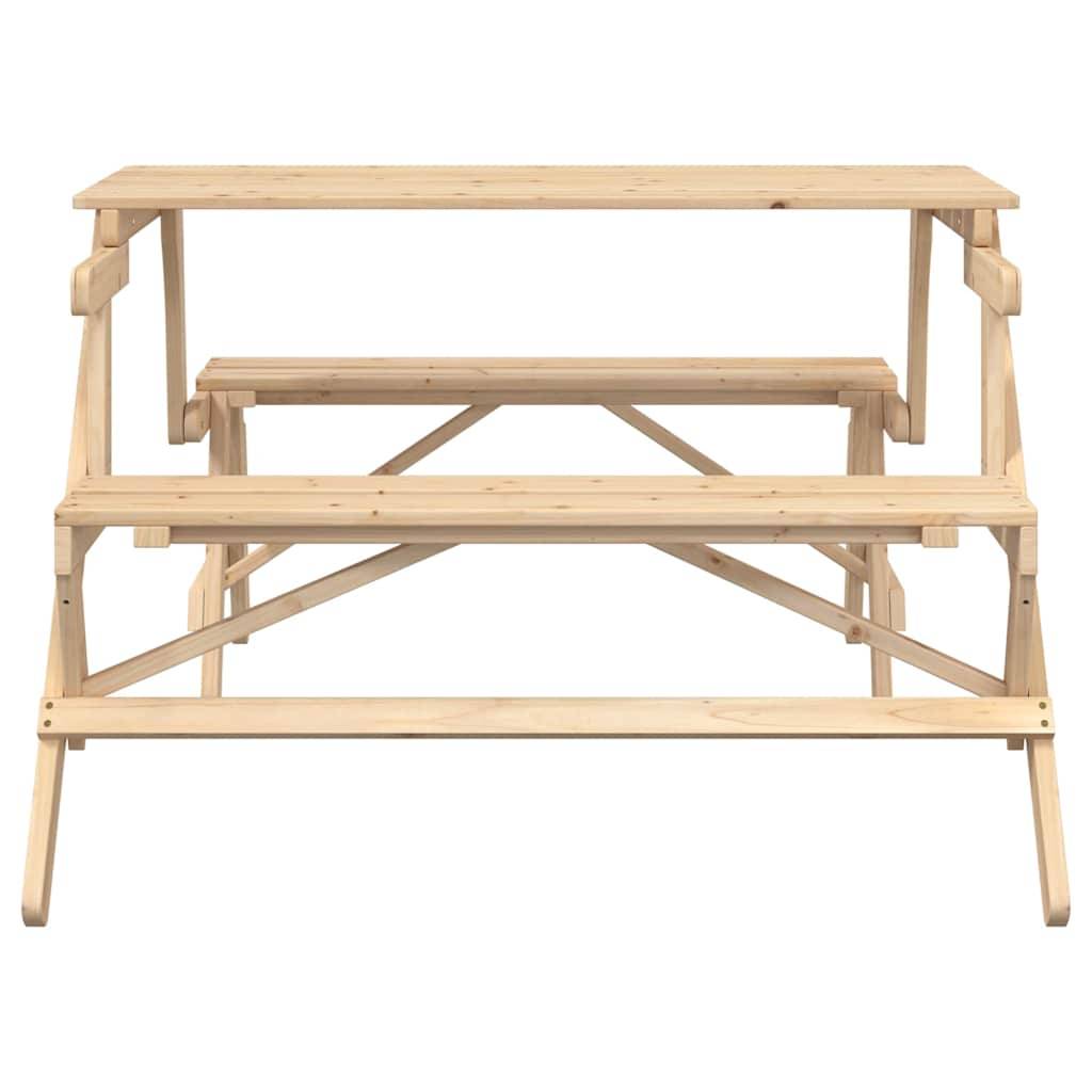 vidaXL Picknicktisch mit Bänken 2-in-1 Massivholz Tanne