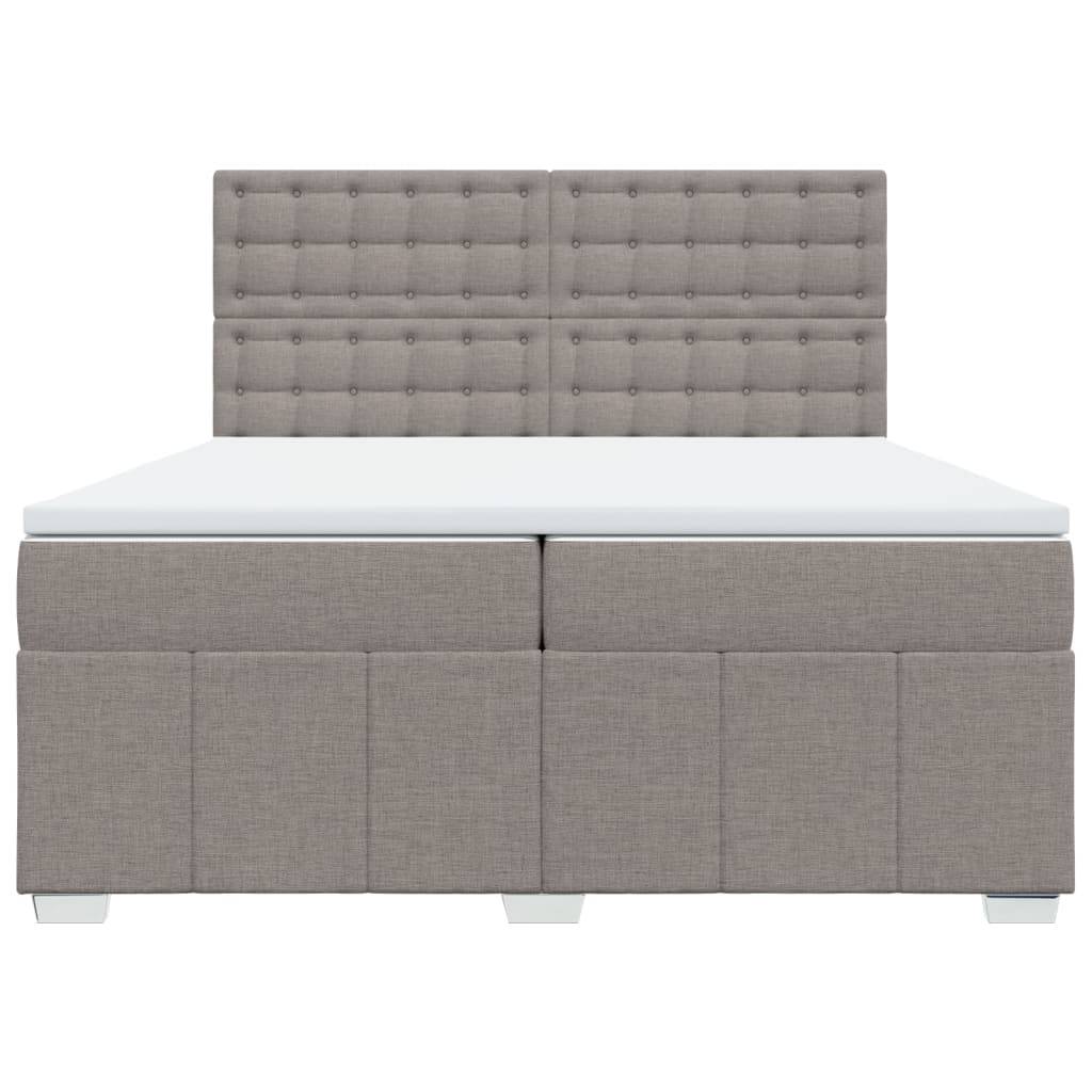 vidaXL Boxspringbett mit Matratze Taupe 200x200 cm Stoff