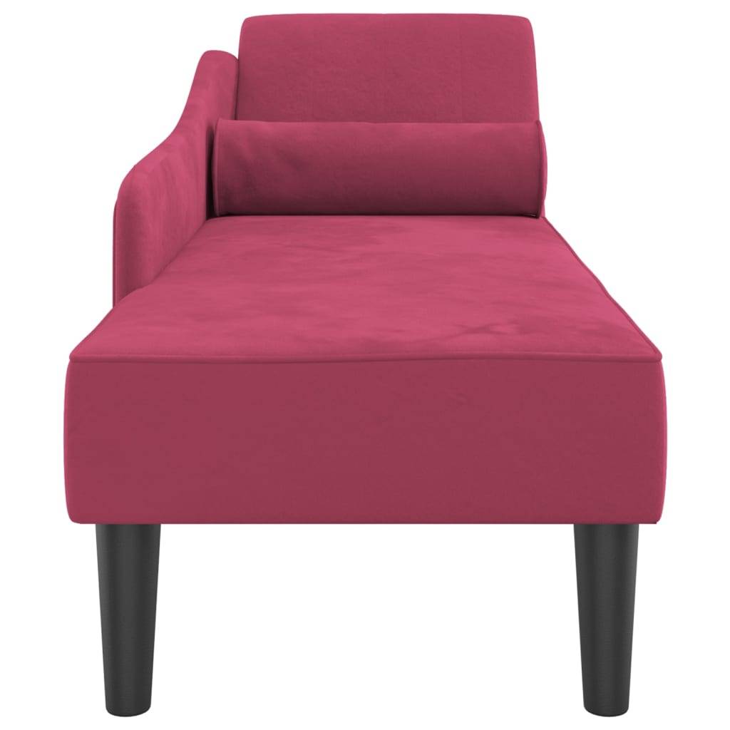 vidaXL Chaiselongue mit Kissen Weinrot Samt