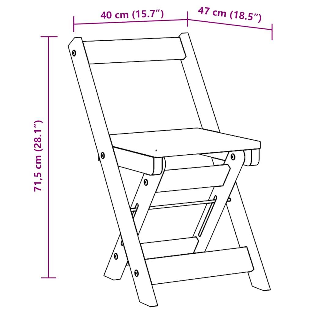 vidaXL Esszimmerstühle Klappbar 4 Stk. Corona Grau Massivholz Kiefer