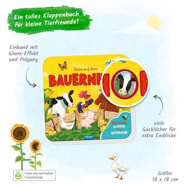 Trötsch Pappenbuch mit Klappen Mein erstes Klappenbuch Tiere auf dem Bauernhof