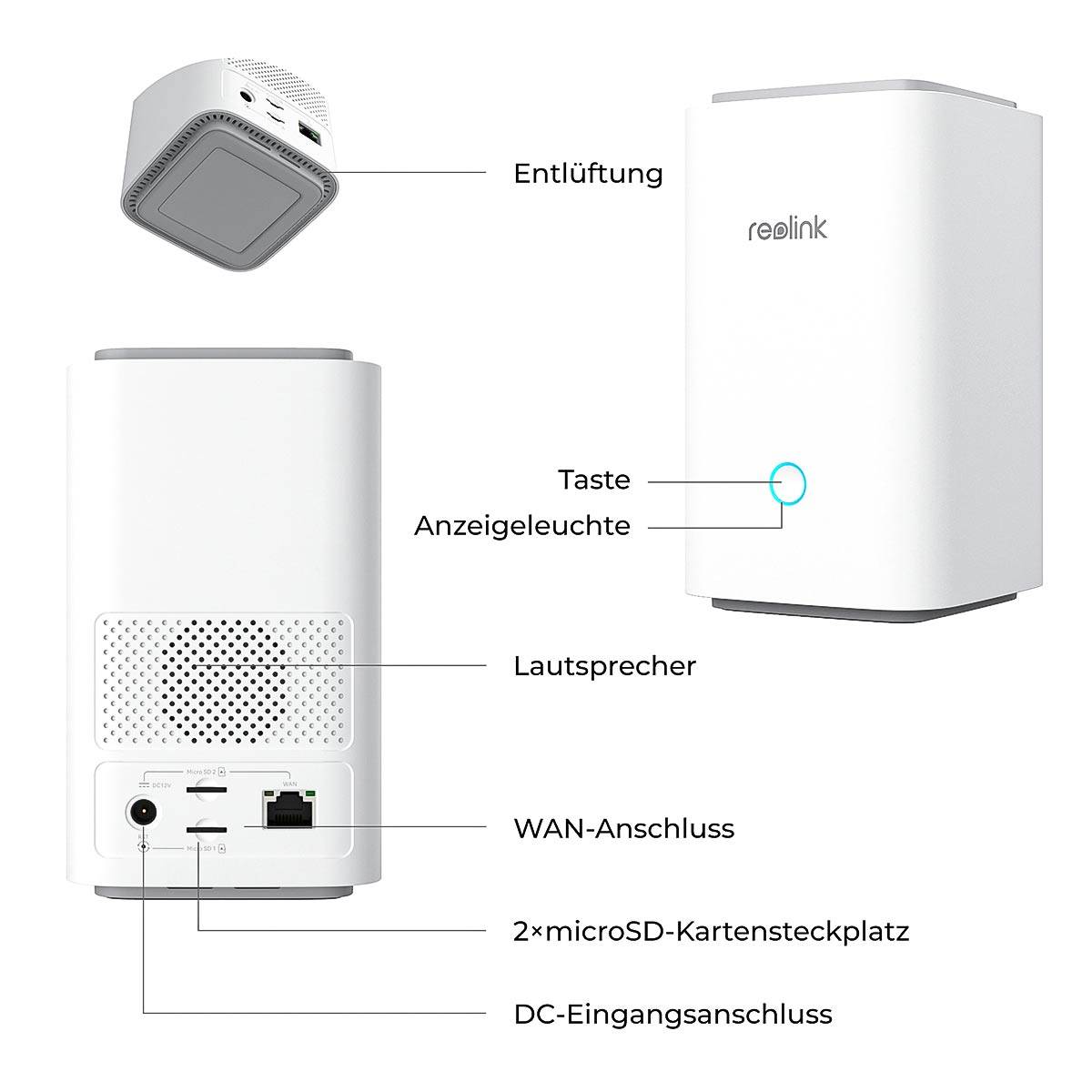 REOLINK Home Hub, 16 MP Live-Streaming, Wi-Fi 6, weiß