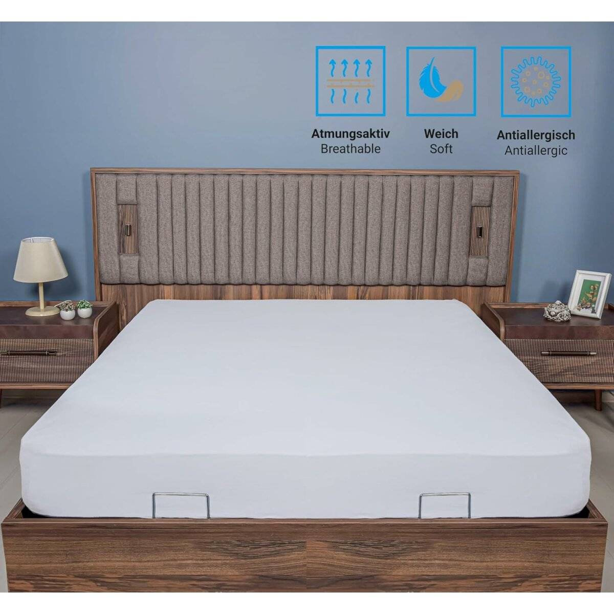 Spannbettlaken Jersey 140x200cm 100% Baumwolle Boxspringbetten und alle Betten bis 25 cm Weiß