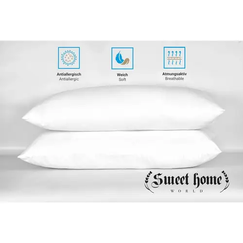 Kissen 2er Set, Kissenfüllung 40x80cm 1500g Weiches Mikrofaser - Kopfkissen Nacken und Kopf - Innenkissen Atmungsaktiv Kissen 2er Set, Kissenfüllung 40x80cm 1500g Weiches Mikrofaser - Kopfkissen Nacken und Kopf - Innenkissen Atmungsaktiv