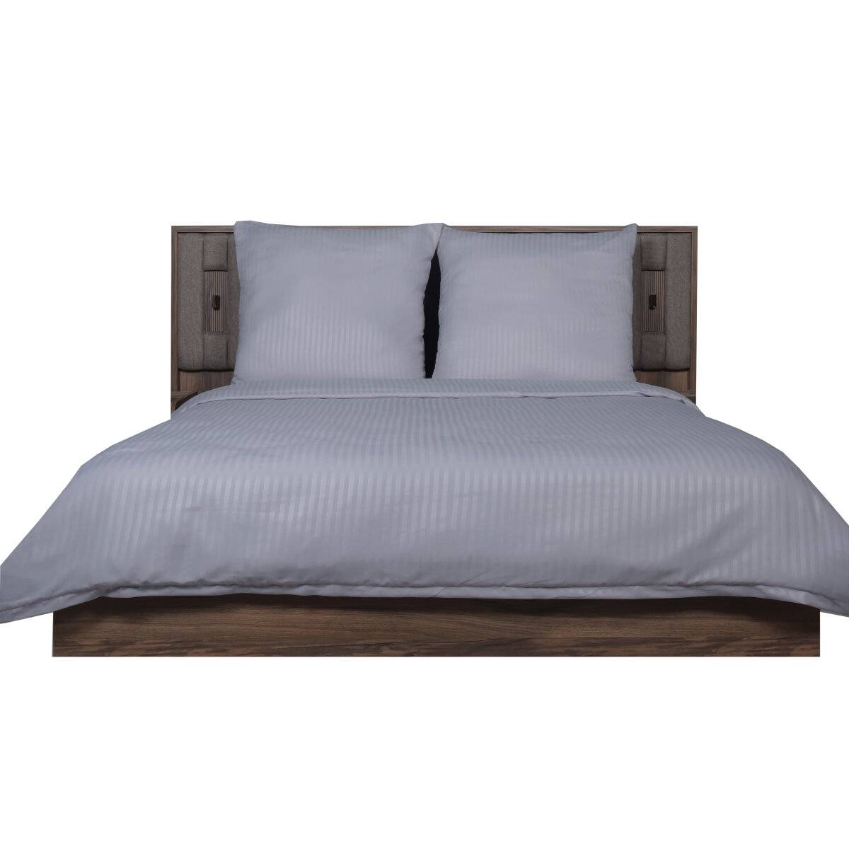 Deluxe Bettwäsche 200x200cm mit 2x 80x80cm Kissenbezug Bettbezug Mikrofaser mit Reißverschluss Grau