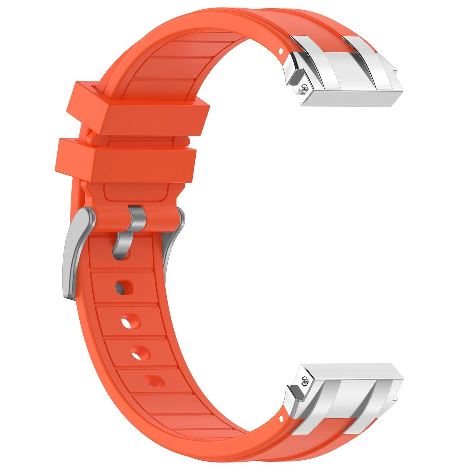 Für Samsung Galaxy Watch FE 40mm Silikon Schnellverschluss silberner Schnalle Ersatz Arm Band Orange