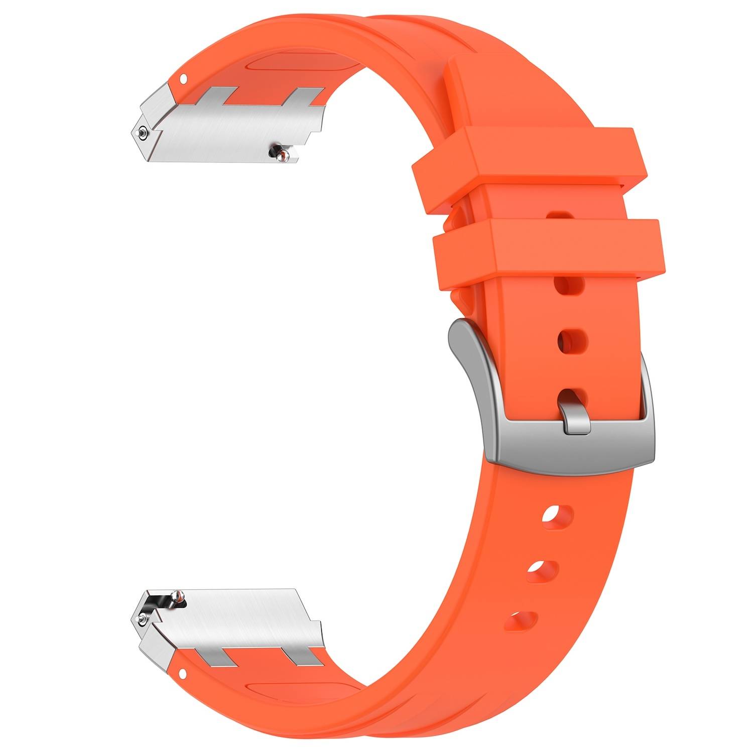 Für Samsung Galaxy Watch FE 40mm Silikon Schnellverschluss silberner Schnalle Ersatz Arm Band Orange