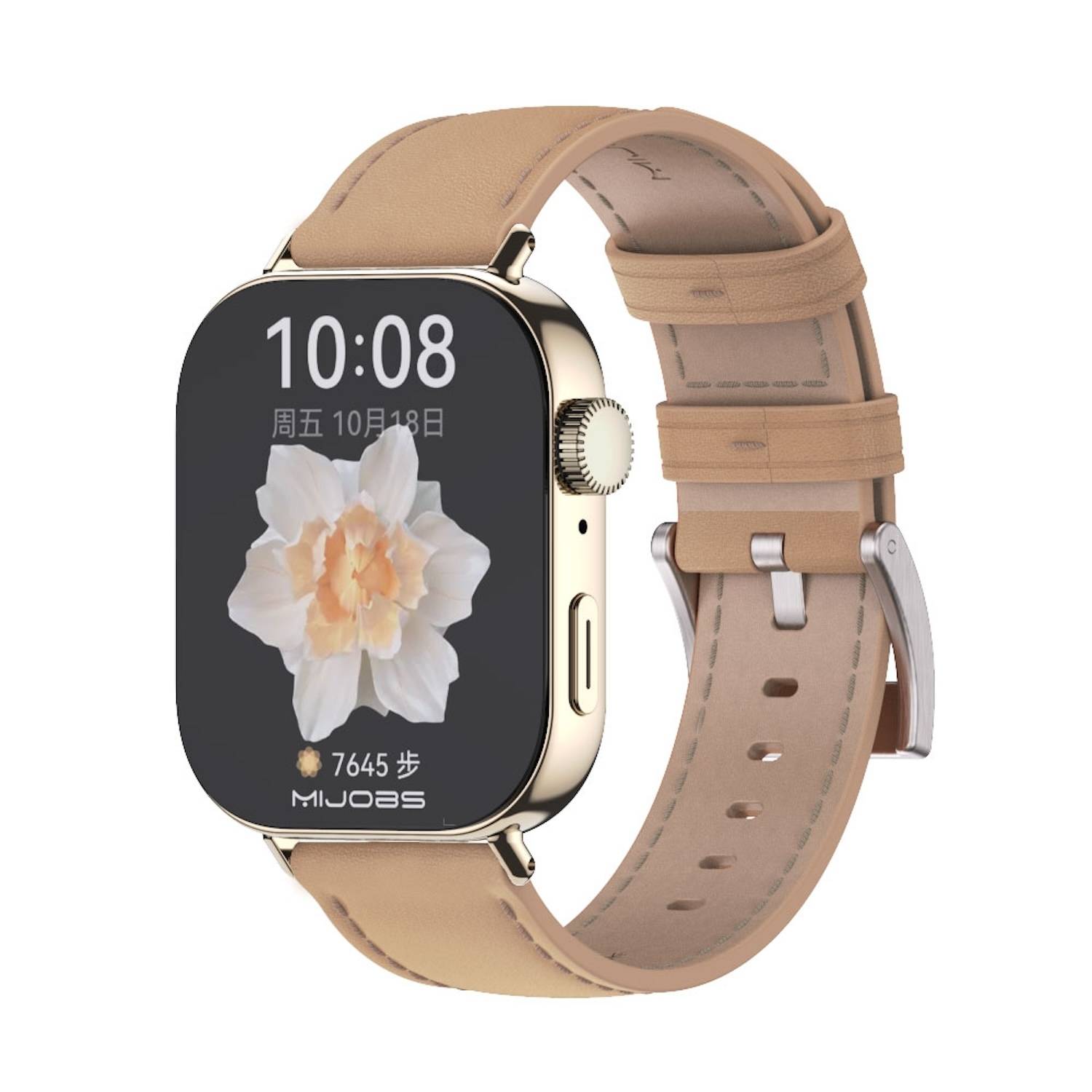 Für Huawei Watch Fit 3 Echt Leder Design Watch Arm Band Hellbraun 2