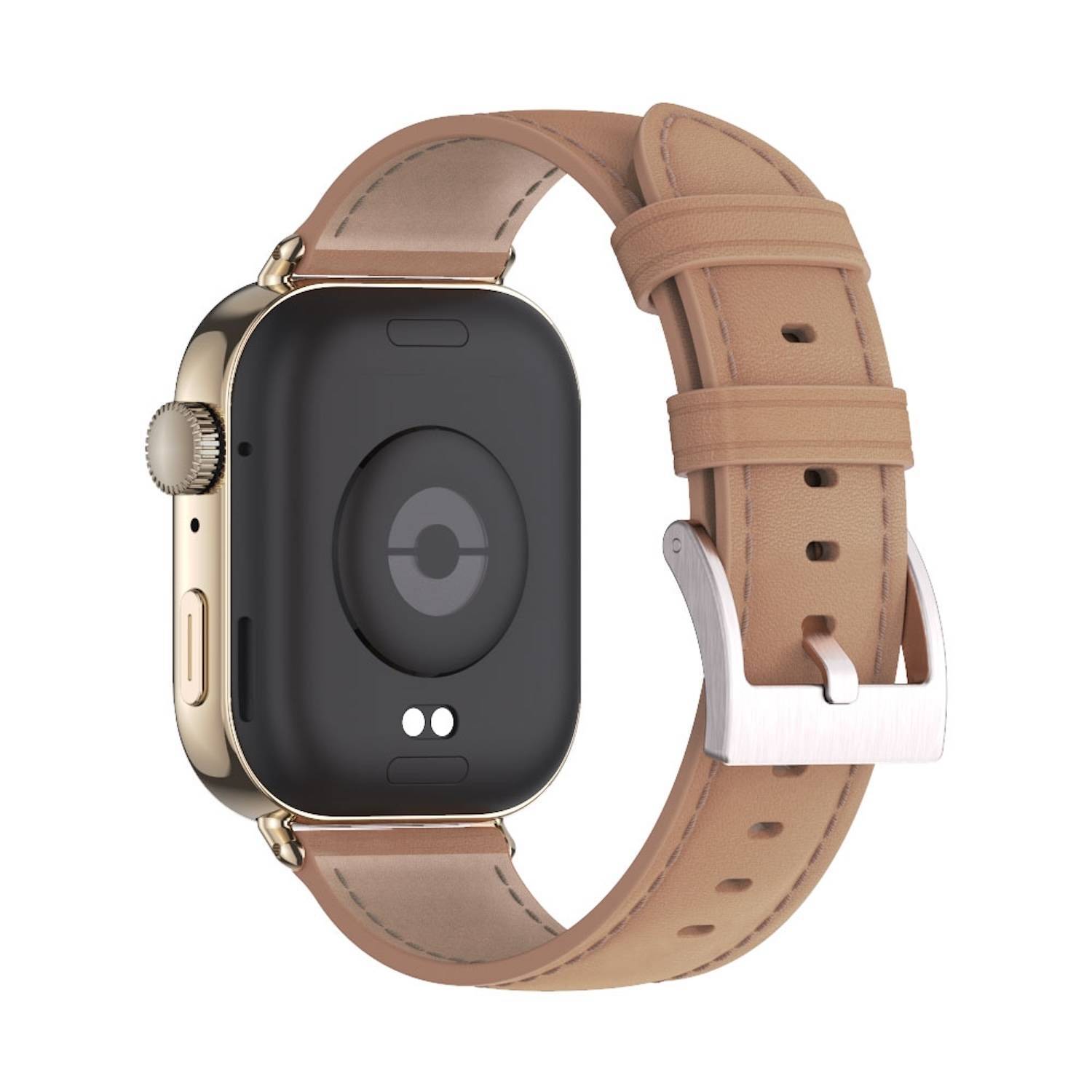 Für Huawei Watch Fit 3 Echt Leder Design Watch Arm Band Hellbraun 2