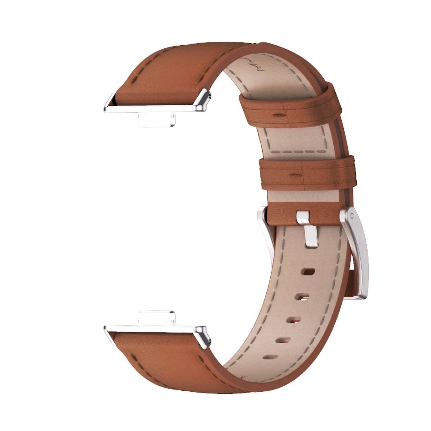 Für Huawei Watch Fit 3 Echt Leder Design Smart Watch Arm Band Braun 2