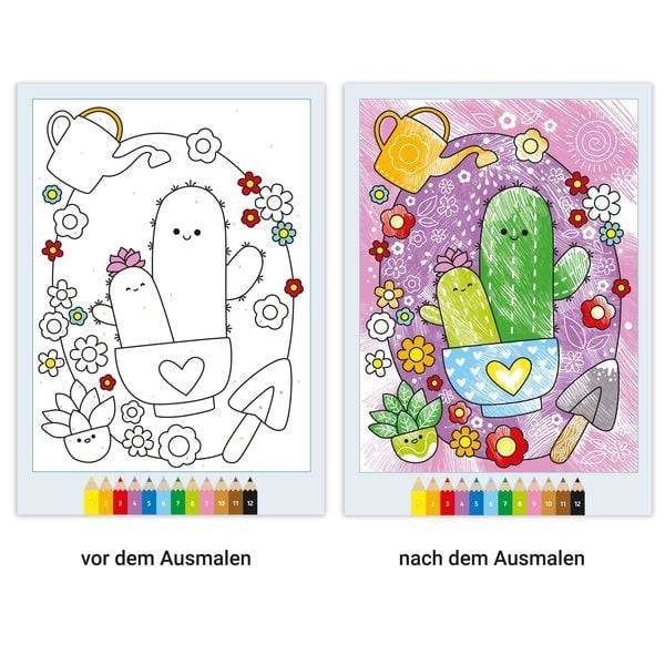 Ravensburger CreArt Malen nach Zahlen ab 5: Kawaii Süße Freunde, Malbuch, 24 Motive, Zauberpapier
