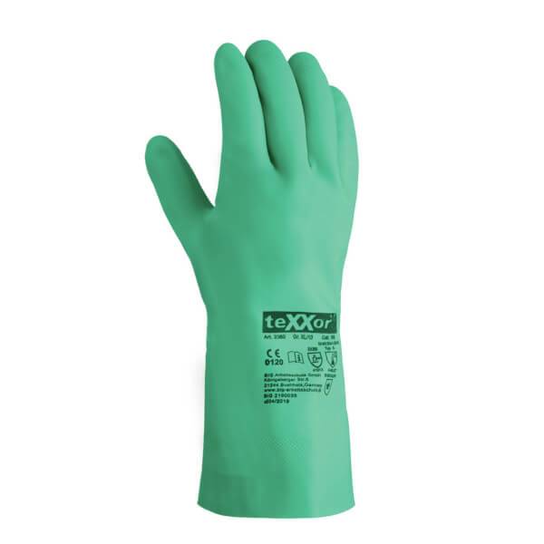 Texxor 2360 Chemikalienschutzhandschuh grün velourisierter Nitrilhandschuh