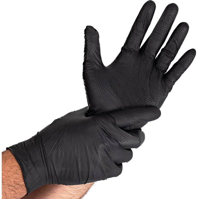 HYGOSTAR Nitril-Handschuh DIAMOND GRIP, XL, schwarz