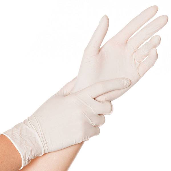 Franz Mensch Latexhandschuhe Skin light, weiss gepudert vollanatomisch wie eine
