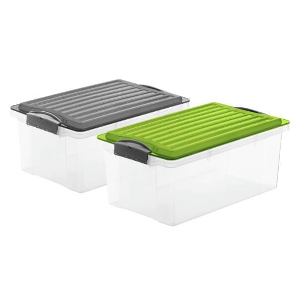 rothopro Stapel Aufbewahrungsbox mit Deckel Fassungsvermögen: 13,0 l