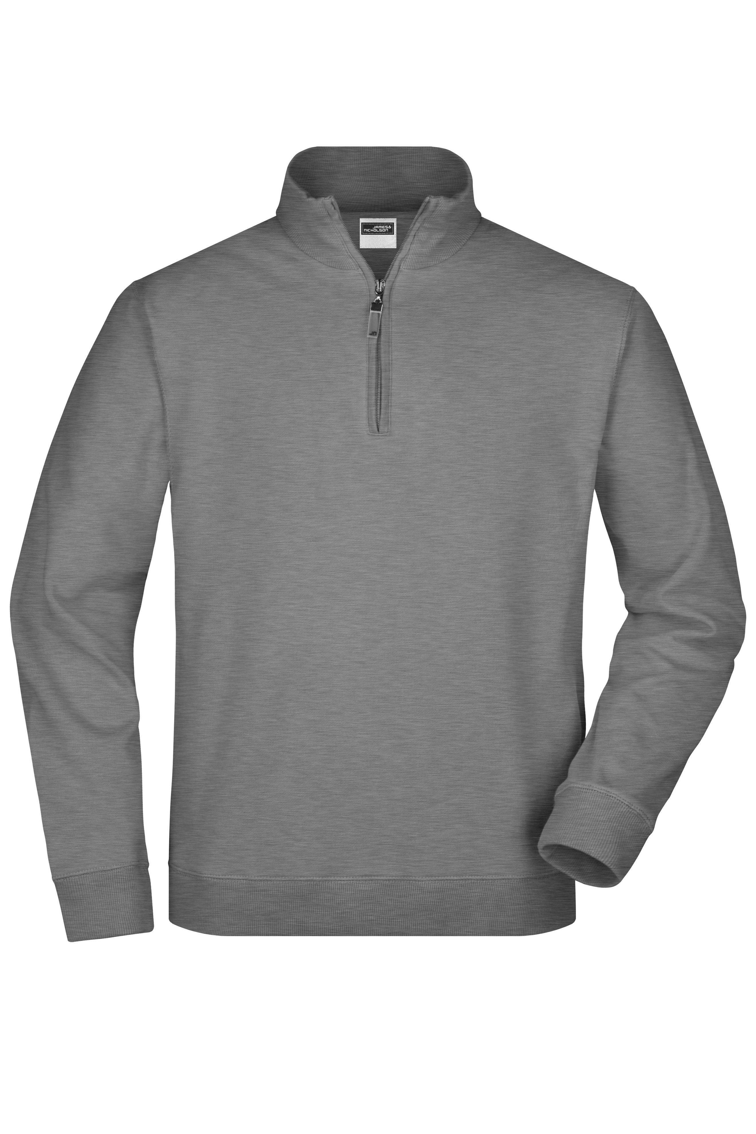 James & Nicholson® Zip-Sweatshirt JN352 Sweatshirt mit Stehkragen Größe: XXL Sports Grey
