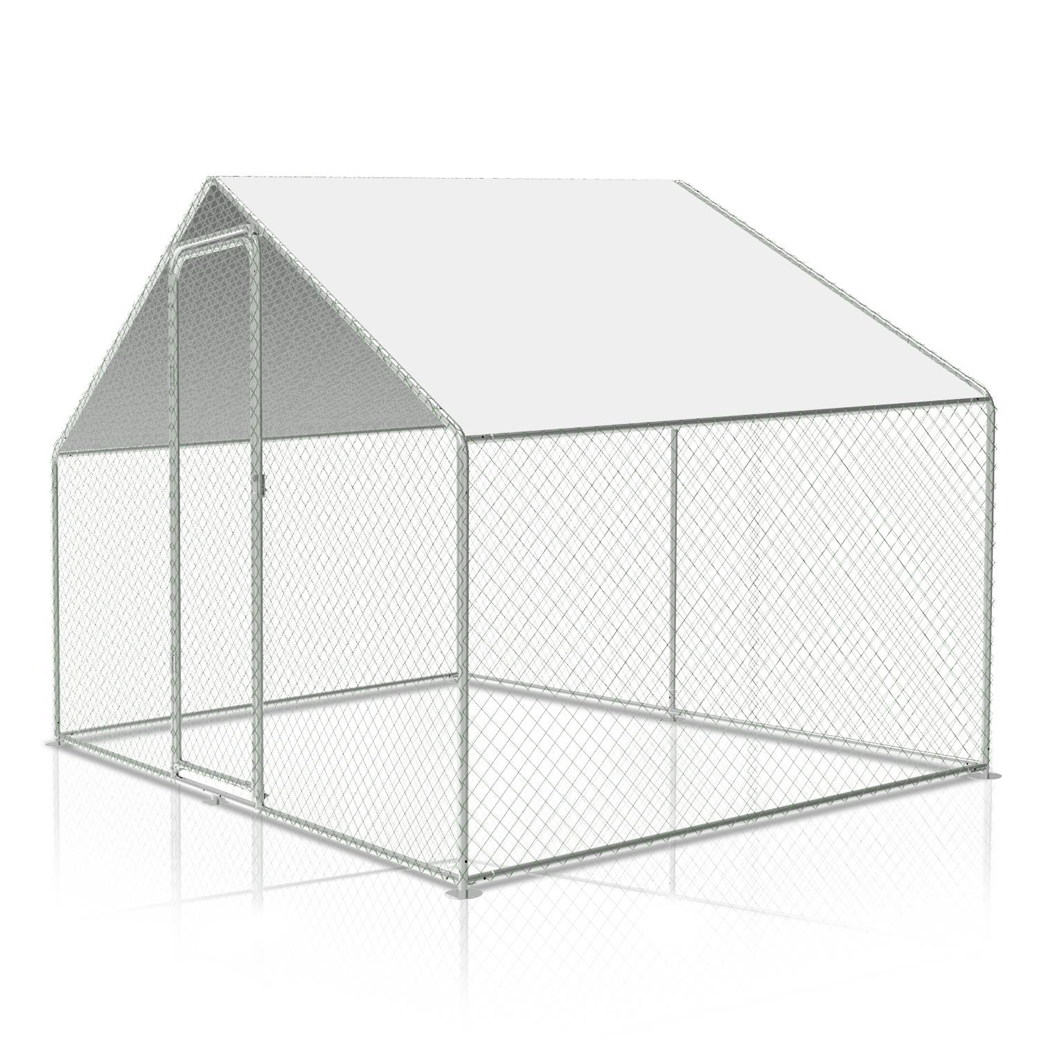 Freilaufgehege – Hühnerstall aus Metall begehbar, Tür & Riegel – Freigehege für Hühner, Kleintiere & Pflanzen - 3x2x2m mit 6 m² Lauffläche